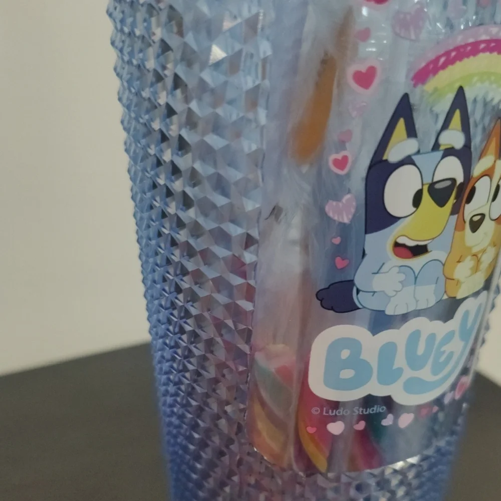 NWT Bluey Blue Tumbler with Straw & Candy